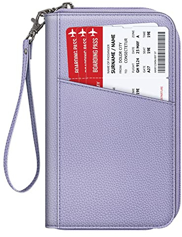FINTIE Passport Holder Travel Wallet for Family | RFID Blocking Travel Document Organizer Clutch Bag for Passports, Business Cards, Credit Cards, Boarding Passes