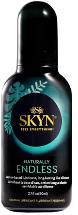 SKYN Naturally Endless (80 mL): Gel Lubrifiant à base d'Eau avec une Action Longue Durée semblable au Silicone | Compatible avec les Préservatifs | Composition à 99% d'Origine Naturelle