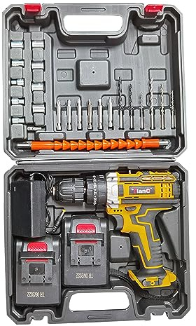 Ikaufen Cordless Combi Hammer Impact Drill Driver Electric Screwdriver + 2 Battery + Box