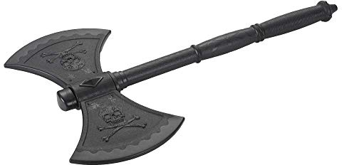 Hache double contact en plastique polypropylène noir pour arts martiaux (Cosplay, film, cascade)