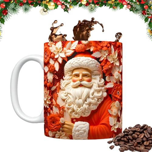 Eteslot Weihnachts Tassen - Weihnachtsbecher - Weihnachts Geschirr - Weihnachtstisch Deko - Weihnachtsmann-Tasse, Kaffeetasse, Weihnachtstrinkbecher