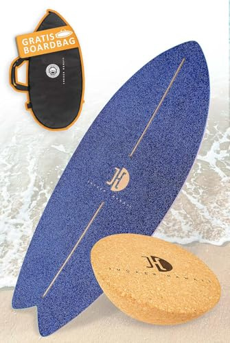 JUCKER HAWAII Balance Board Ocean Rocker - Balanceboard mit Rocker Shape (100% Echtholz) und extra rutschfester Oberfläche - Find Your Balance