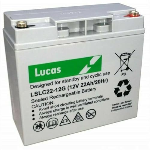 LUCAS 12V 22AH AGM BATTERY FOR GOLF & MOBILITY EQUIPMENT -STANDBY AND CYCLIC