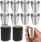 Bicchierini Portatili In Metallo Bicchierini In Acciaio Inossidabile Shot Bicchiere Campeggio Per Viaggi Bere Tazza Fiaschetta Tazza Tazza In Metallo Con Fondina Adatto Per Escursionismo Picnic 30ml