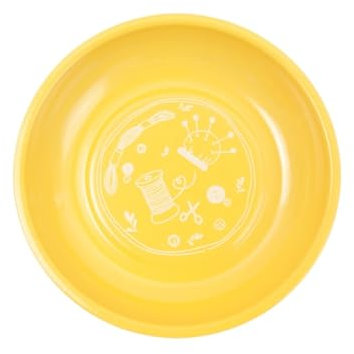 Magnetischer Nadelhalter Schüssel Form Magnetische Nadelbox Schreibtisch-Aufbewahrung Armnadelkissen Magnetisch Magnet Geeignet für Freunde, Die Gerne Sticken(Gelb)
