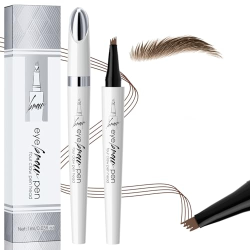 Wasserdichter 3D Mikro Magischer Augenbrauenstift mit 4 Gabelspitze Applikator, 2024 Neu Augenbrauenstift Wasserfester Eyebrow Pencil Erzeugt Mühelos natürlich aussehende Brauen (1, Hellbraun-1#)