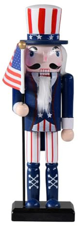 Anneome Muñeca soldado decoración del día de la independencia cascanueces ornamento figuras creativas de fiesta para el hogar azul decoración de fiesta