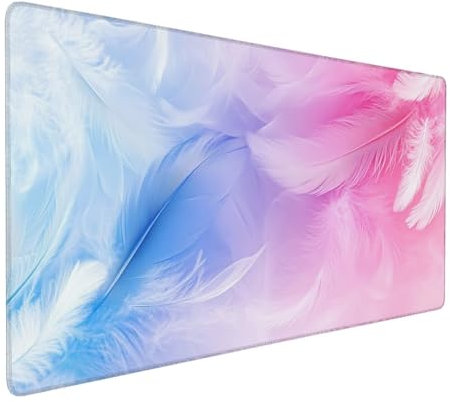 Rosa Mauspad 600 x 300 x 3 mm, XXL Gaming Mauspad Blau, Verlängertes Groß Mauspad Schreibtischauflage, Wasserdicht Mauspad, Genähte Kanten Mauspad, Rutschfeste Gummibasis, Mauspad Gamer, Geschenk Y-59