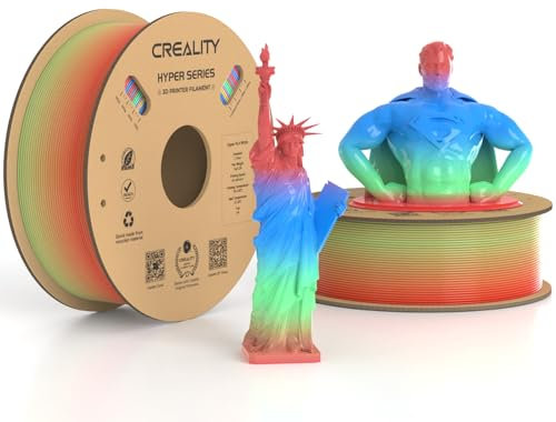 Creality Hyper PLA Filament Regenbogen 2KG 1.75mm, Hochgeschwindigkeits 3D Drucker Filament(600mm/s), Langlebig und Glatt, Maßgenauigkeit+/-0.03 mm, 1KG (2.2 lbs)/Spule(Wilde Blüte-Kurzer Farbverlauf)