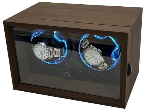 Schmuckaufbewahrung Für Mechanische Uhren, Leises Drehen, Stummgeschaltete Motorboxen, 2 Uhrenbewegerbox, Automatische Stromversorgung, Holzuhrenbox Geeignet(24*16*16cm) Jewelry Box Parfum Organizer