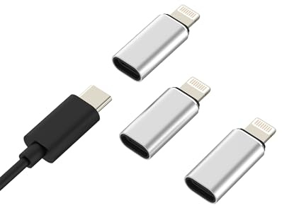Set med 3 USB C-hona till Lightning-kontakt adaptrar för iPhone 14 13 - MFI-certifierad för Apple iPad laddare typ C kontaktkabel biltillbehör lighting laddare