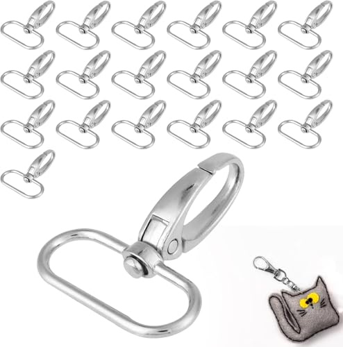CYSFETENA 32mm Drehbare Karabinerverschlüsse,20 Stück Karabinerhaken Schlüsselanhänger,Zink Legierung Schlüsselanhänger Drehgelenk für DIY Tägliche Nutzung Zubehör Schlüsselringe