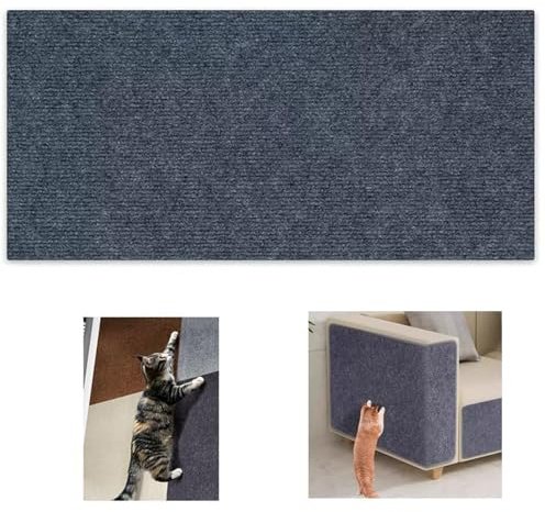 Mailfull Kratzmatte Selbstklebend 40x200cm Kratzbretter Katze Vielseitige Katzenkratzmatte Dunkelgrau Kleber Möbelschutz für Sofa Wand Katzen