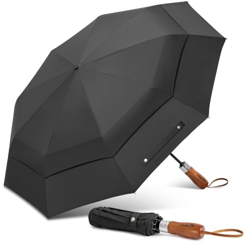 ZOMAKE Regenschirm Sturmfest Taschenschirm Groß,54 Inch Golfschirm Sturmfest Leicht,Großer Taschenschirm Stabil mit Doppelkappe für Herren Damen Kinder