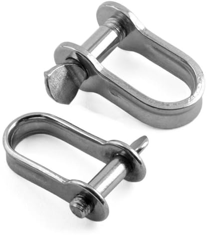 ADL Components Flat Strip D Shackles Fastener Stainless Steel A4 Marine Grade 316 M4 M5 M6 M8