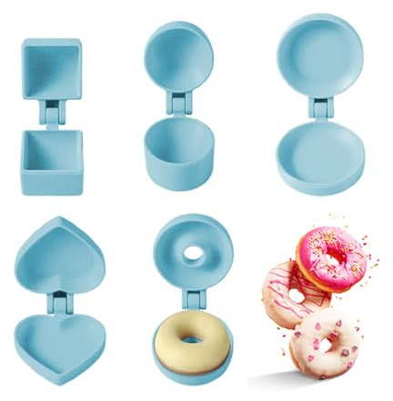 Byuexhp Cake Pop Mould Set of 5, Easy Removable Cake Pop Maker Mould, Food-Grade Material, Various Shapes for Wedding, Birthday and Party Desserts, Blue