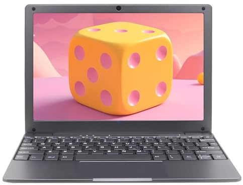 AKEDA Mini Laptop 10.1'' QWERTY, Mini Ordinateur Portable N4000, 8GB RAM, Stockage 64GB/128GB, Netbook Léger pour Enfants Étudiants Apprentissage à Domicile – Rose Gold/Gris Fer