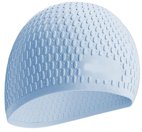 YiNLuax Cuffia da nuoto da donna in silicone per capelli lunghi da nuoto grande cappello da bagno elastico per immersioni per adulti protezioni per le orecchie in silicone