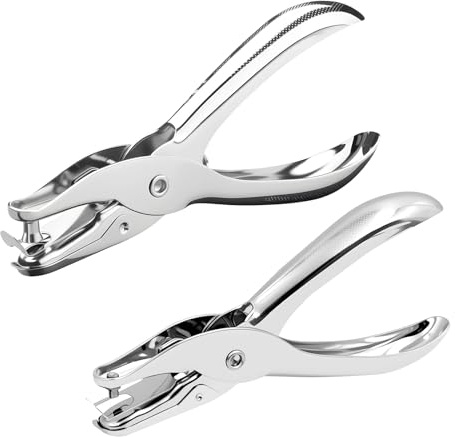 2 PCS Lochzange Papier,Einzellochstanze, Metall Lochzange, 3mm und 6mm, Einzelne Lochstanze für prüfplaketten, Ticket Scrapbooking, Grußkarten, Karten, Metall Hole Puncher, Handlocher Papierstanzer