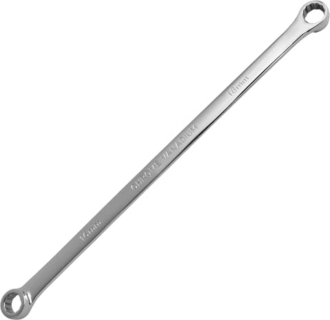 SPEEDWOX Double Box End Wrench 16 x 18 mm Extra Long Wrench Chrome Vanadium Steel Aviation Wrenches Metric 12 Point Extra 0 Degree Offset Polished Long Spanner Tools for Repairs, 15 Inch