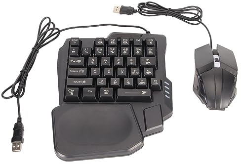 Generic Ensemble de Convertisseur de Clavier de Jeu Demi-Main RGB pour, iOS 10.0-13.3, sans Fil, Portable, 1x Clavier, 1x Souris de Jeu, Gamer