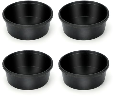 Cubeta de alimentación de caballos resistente, bandeja de goma duradera de 4 L, cuencos de alimentación de goma de grado alimenticio para pollos, burros y perros grandes. (4 piezas)