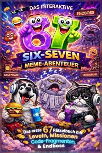 DAS INTERAKTIVE 67 SIX-SEVEN MEME-ABENTEUER: Das erste 67 Rätselbuch mit Leveln, Missionen, Code-Fragmenten & Endboss – Rätsel, Action, Kreativ-Chaos für Kinder von 8–12 Jahren