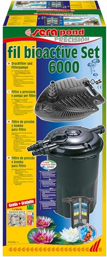 sera Pond fil bioactive Set 6000 | Druckfilter-Set für Teiche bis 6.000 l | inkl. PP 6000 Teichpumpe | 5 m Schlauch & siporax Pond | leistungsstark & geräuscharm