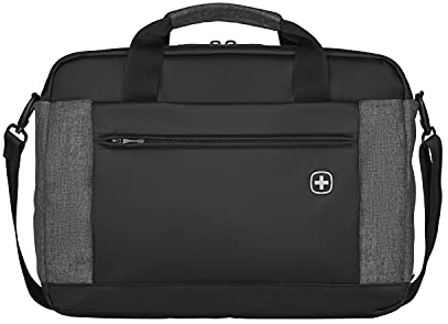 WENGER Underground Laptop-Tasche zum Umhängen, Notebook bis 16 Zoll, Tabletfach bis 10 Zoll, Aktentasche, Organizer, 9 l, Damen Herren, Schwarz, 601057
