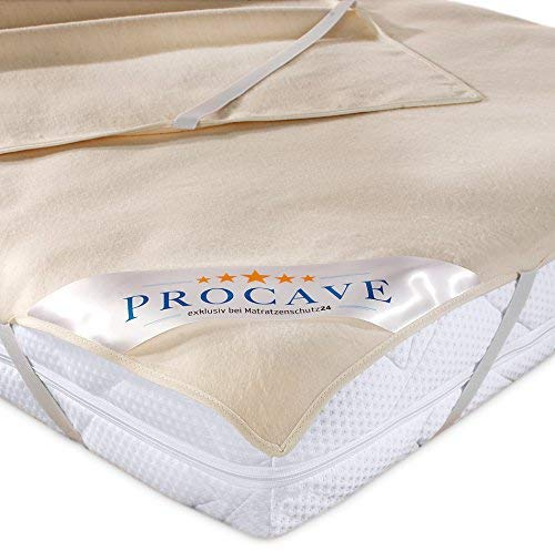 PROCAVE Matratzen-Auflage aus 100% Baumwolle, Natur-Matratzenschoner atmungsaktiv, hochwertige Moltonauflage als Matratzenschutz, Premium Qualität Made in Germany 90x200 cm