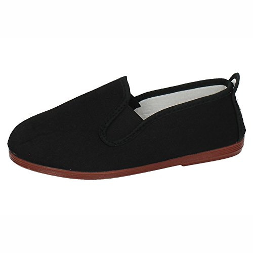 javer 55 Zapatillas de Camping Negras de Lona para Mujer, Mujer Zapatillas