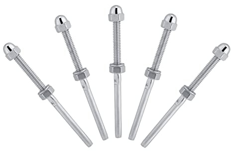 FTVOGUE Juego de 10 Extremos Tensores de Acero Inoxidable para Sistema de Barandilla de Cable de 1/8