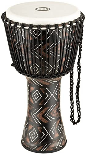 Meinl Percussion Series Travel Djembe Hand Drum Circle Instrument, Synthetic Shell and Head — NOT Made in China — African Mali Weave Rope Tuning, 2-Year Warranty (PADJ6-L-F)