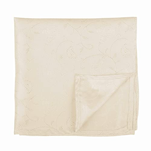 Abel & Burke Cream Budding Paisley Pocket Square #AB-TPH1003/9
