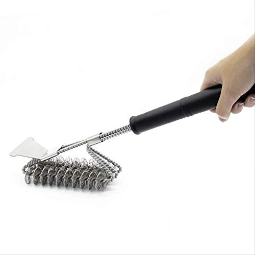 Brosse De Gril, Brosse De Nettoyage De Gril En Acier Inoxydable, Brosse De Barbecue À Ressort, Brosse Métallique De Barbecue Avec Spatule, Brosse De Gril De Cuisson Facile À Nettoyer Antiadhésive