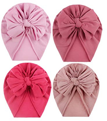 Fasce Capelli Bambino Neonata Cappello, 6 Pezzi Fascia Capelli Neonata Cotone Battesimo Con Fiocchi per Bimba Morbido Adatto Battesimo Battesimo Eleganti Fiocco 0-3 anni