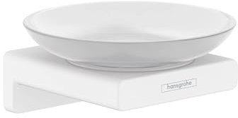 hansgrohe AddStoris - Seifenschale, Seifenablage für Wandmontage, verdeckte Befestigung, Badezimmer Zubehör, Mattweiß, 41746700
