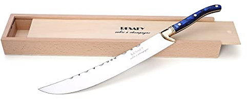 Resafy Champagne Saber With Wooden Box - Champagne Knife Sword Opener for Party Wedding Gift (Blue)