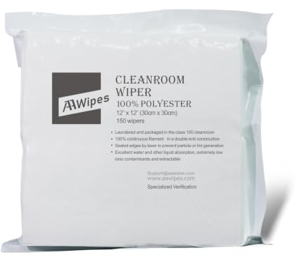 AAwipes Cleanroom Polyester-Wischtücher,100 Tücher, 12 x 12, Weiß