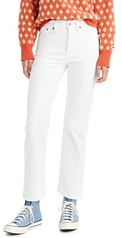 Levi's Women's Wedgie Straight Jeans, (New) White Stonewash, 28