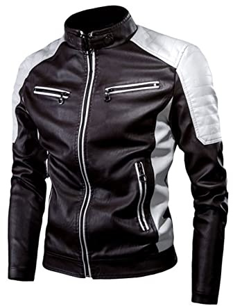 Hebezn Motorcycle Protective Jacket Motocross For Women And Men, Leather Jacket Men Vintage Thermal Leather Jacket With Stand-up Collar Many Pockets Motorcycle Jacket (Color : Brown, Size : XL)