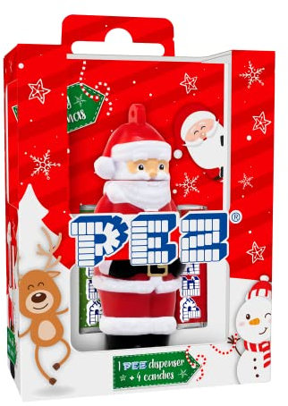 PEZ - Christmas pack 34G : 1 distributeur Père Noël + 4 recharges de bonbons (2x Mandarine et 2x Christmas cookie) -Exclusif Noël- Série Limitée