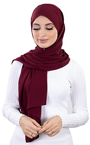 Lyxig crepe knytning hijab för beslöjade muslimska kvinnor HE900