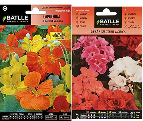 Capuchina TREPADORA Variada & Geranios ZONALE Variados