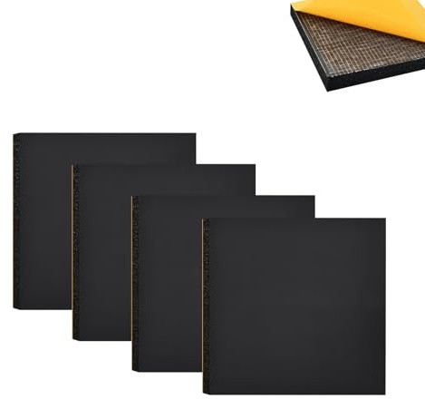 4pcs 1cm Feuille de Mousse Néoprène Adhésive Néoprène Caoutchouc Joint Mousse Isolant Panneaux de Caoutchouc Protection Meuble Voiture Anti Vibration Antidérapant Insonorisant(15x15cm)