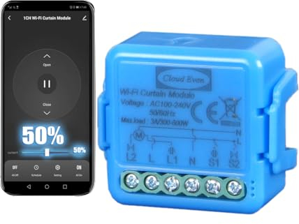 Cloud Even Interruttore Tapparelle WiFi,Controllo Vocale con Alexa e Google Home,Modulo Comando per Tapparelle Elettriche,Controllo App Smart Life, Timer Switch per Persiane e Tende (1)