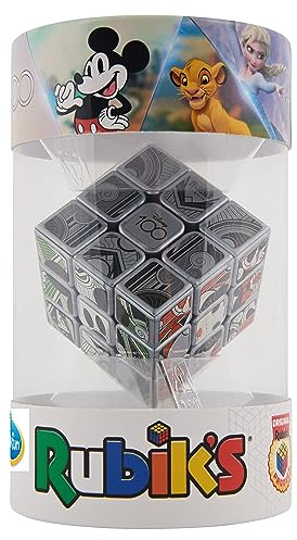 ThinkFun - 76545 - Rubik's Cube Disney 100 - Exklusiv Platin-Version för 100-åriga Disney-jubileum, Sammlerstück och Denkspiel för 8+ åriga