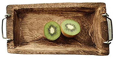 OQHAIR Frutero Frutero Bandeja de Frutas de Madera Rectangular rústica, Bandeja de Madera Maciza para té, café, refrigerios, Comidas, Bandeja para Servir, Plato, Restaurante, Platos Decor