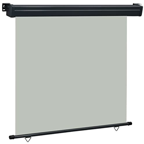 Homgoday Balkon-Seitenmarkise Senkrechtmarkise Außenrollo Balkonrollo Sonnenschutz Sichtschutz Windschutz Markise Sonnenschutzrollo 160 × 250 cm Grau