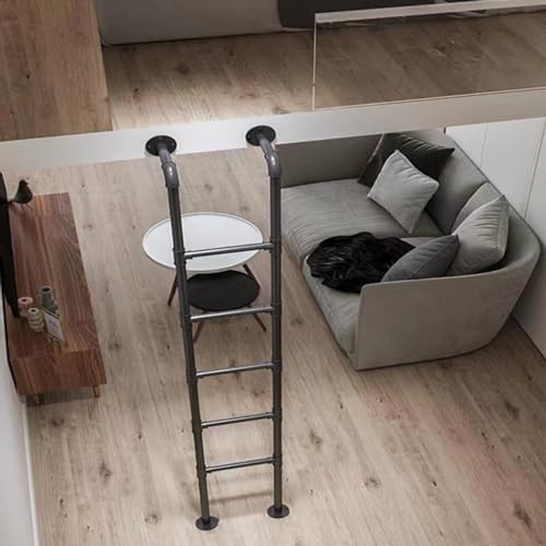 An Der Wand Montierte Metall-Etagenbettleiter, 4 Fuß Bis 7 Fuß Hohe Dachbodentreppe, Kellerausstiegsleiter, Robuster Hochbettleiter-Ersatz Für Baustelle, Garage, Zuhause,7.3FT/2.23M/87.6IN